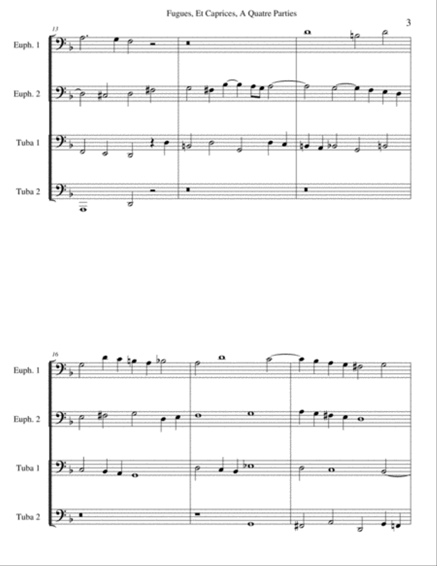 Fugue One from 'Fugue and Caprices for Four-Part Organ' 4-Part scores gallery preview page 3