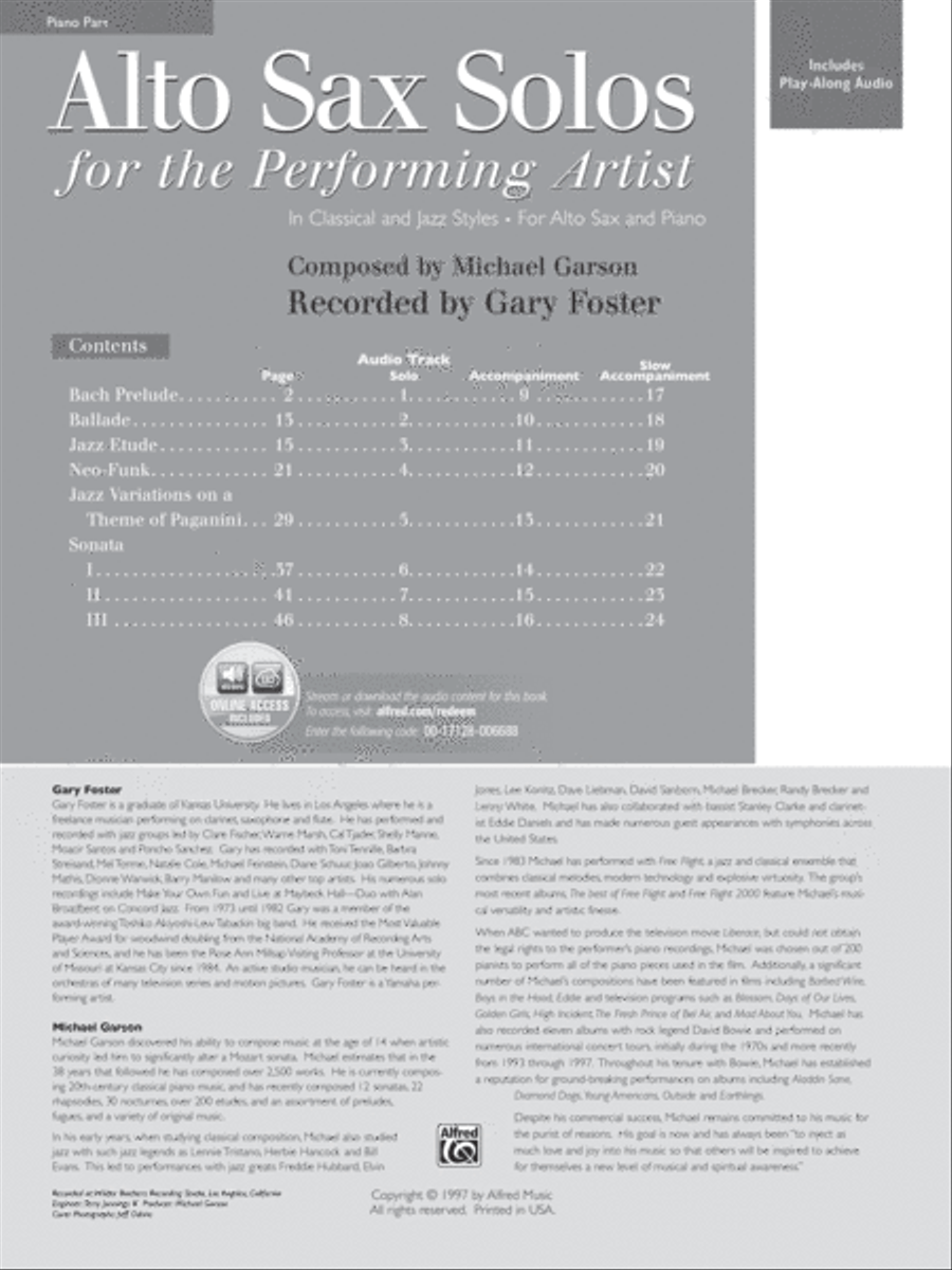 Alto Sax Solos for the Performing Artist Alto Saxophone scores gallery preview page 2