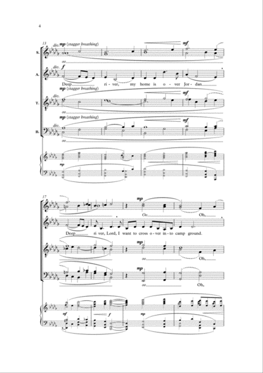 Deep River 4-Part scores gallery preview page 3
