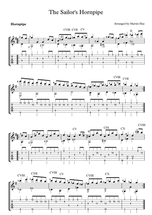 Book cover for The Sailor's Hornpipe For Guitar TAB
