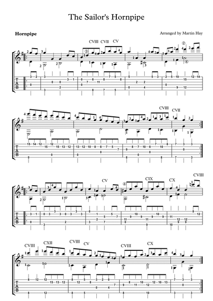 The Sailor's Hornpipe For Guitar TAB image number null