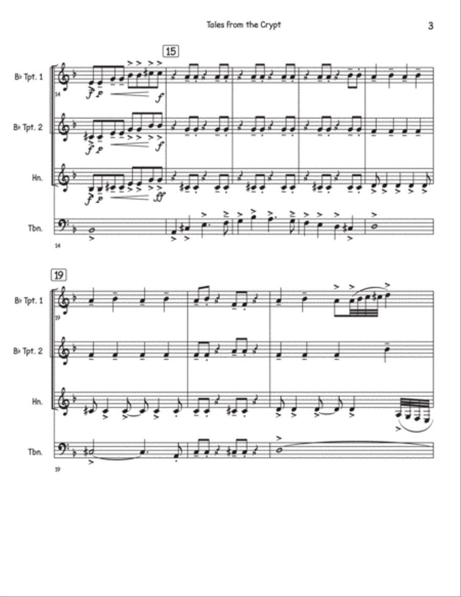 Tales From The Crypt Theme Horn scores gallery preview page 4