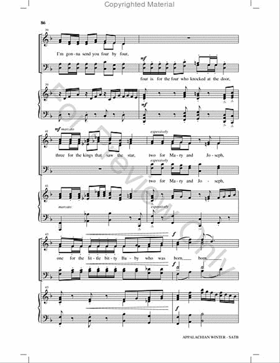 Appalachian Winter Choir scores gallery preview page 85