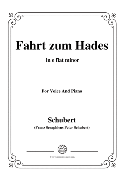 Schubert-Fahrt zum Hades,in e flat minor,D.526,for Voice and Piano image number null
