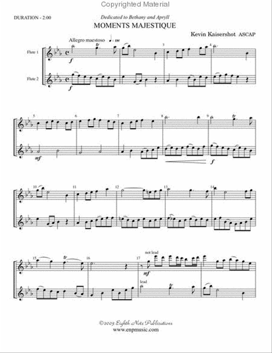 Moments Majestique Moments Majestique Flute Duet scores gallery preview page 2