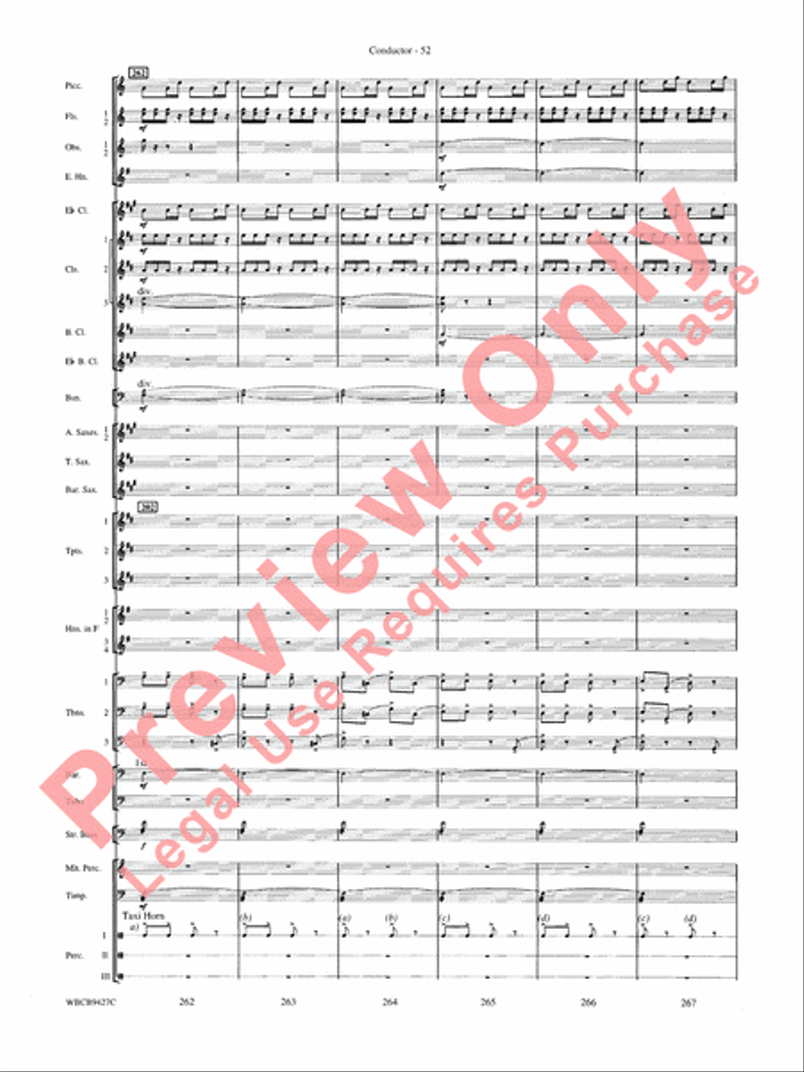 An American in Paris Concert Band scores gallery preview page 54