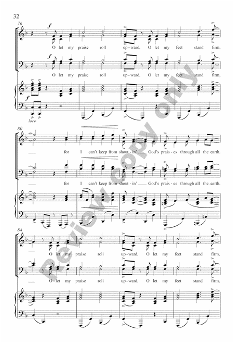 Three Gospel Choruses Divisi scores gallery preview page 51