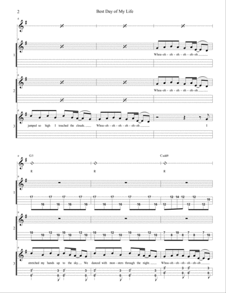 Best Day Of My Life 3-Part scores gallery preview page 2