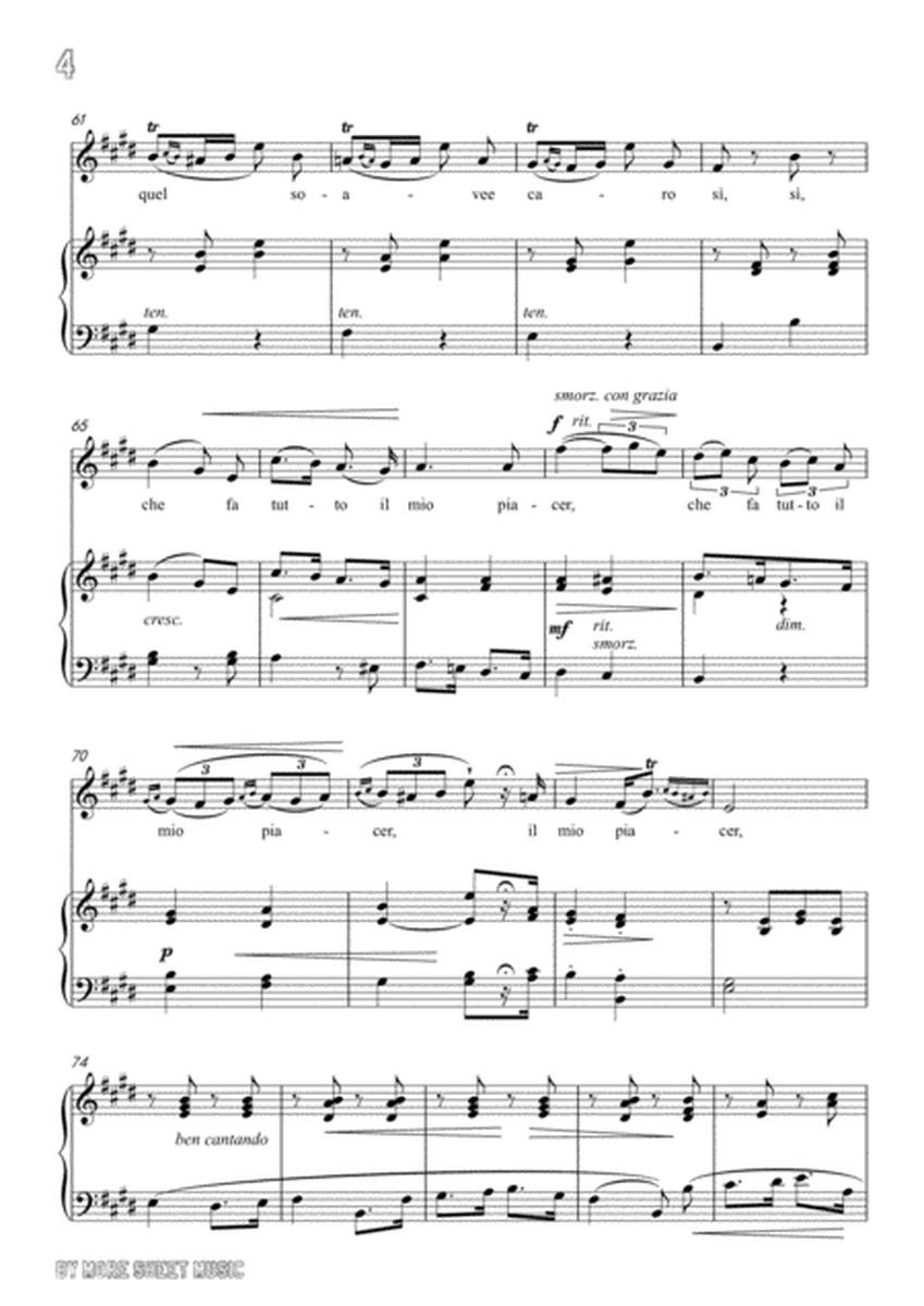 Lotti-Pur dicesti,o bocca bella in E Major,for Voice and Piano image number null