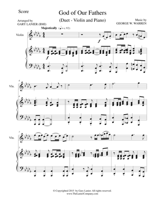 GOD OF OUR FATHERS (Duet – Violin and Piano/Score and Parts)