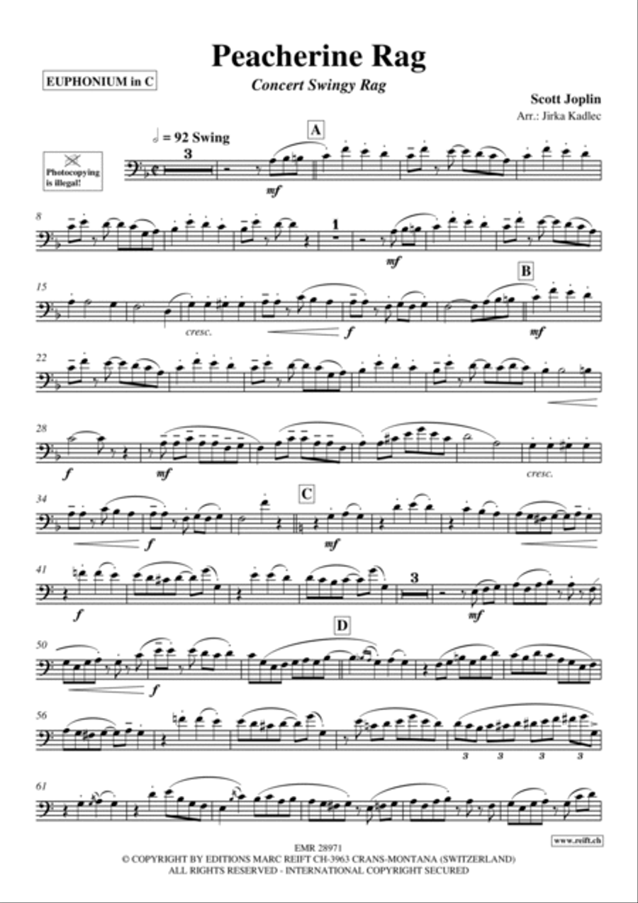 Peacherine Rag Euphonium scores gallery preview page 4