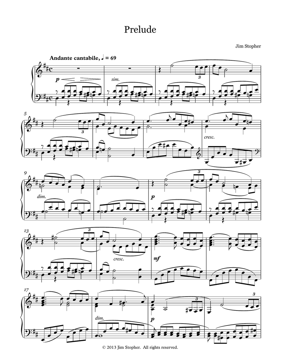 Prelude Piano Solo scores gallery preview page 1