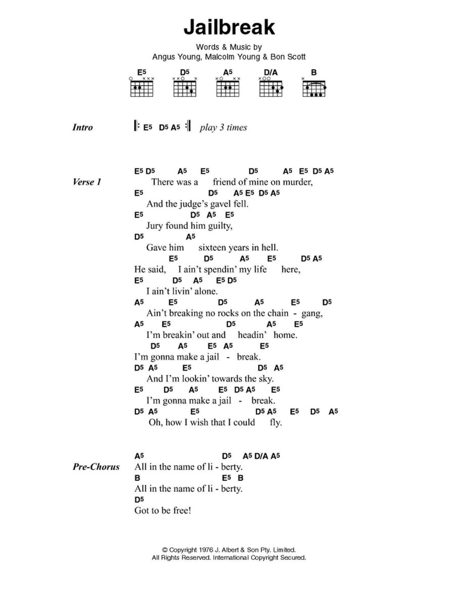 Jailbreak Jailbreak Electric Guitar scores gallery preview page 1