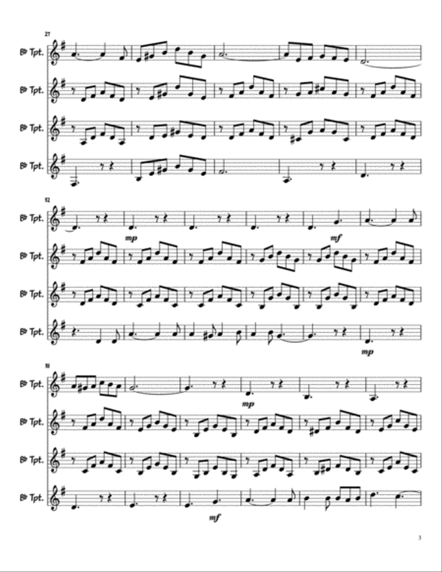 Ave Maria - Trumpet Quartet Brass Ensemble scores gallery preview page 3