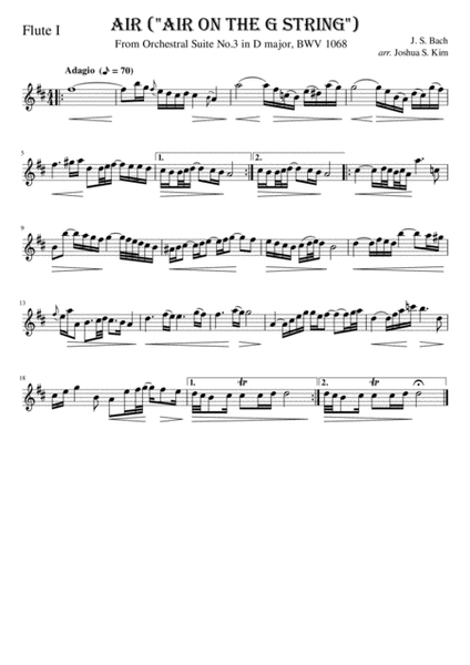 Air on the G-String for Flute Trio with Bass image number null