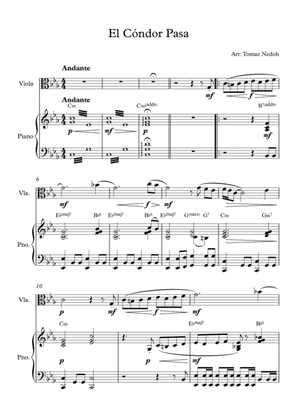 El Cóndor Pasa Viola and Piano