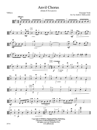 Anvil Chorus (from Il Trovatore): Viola