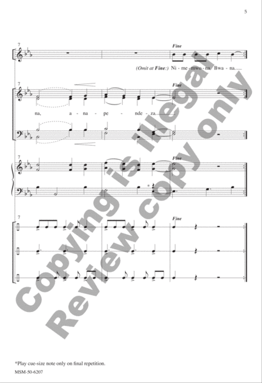 The Lord Is Beautiful (Nimemwona Bwana) 4-Part scores gallery preview page 5