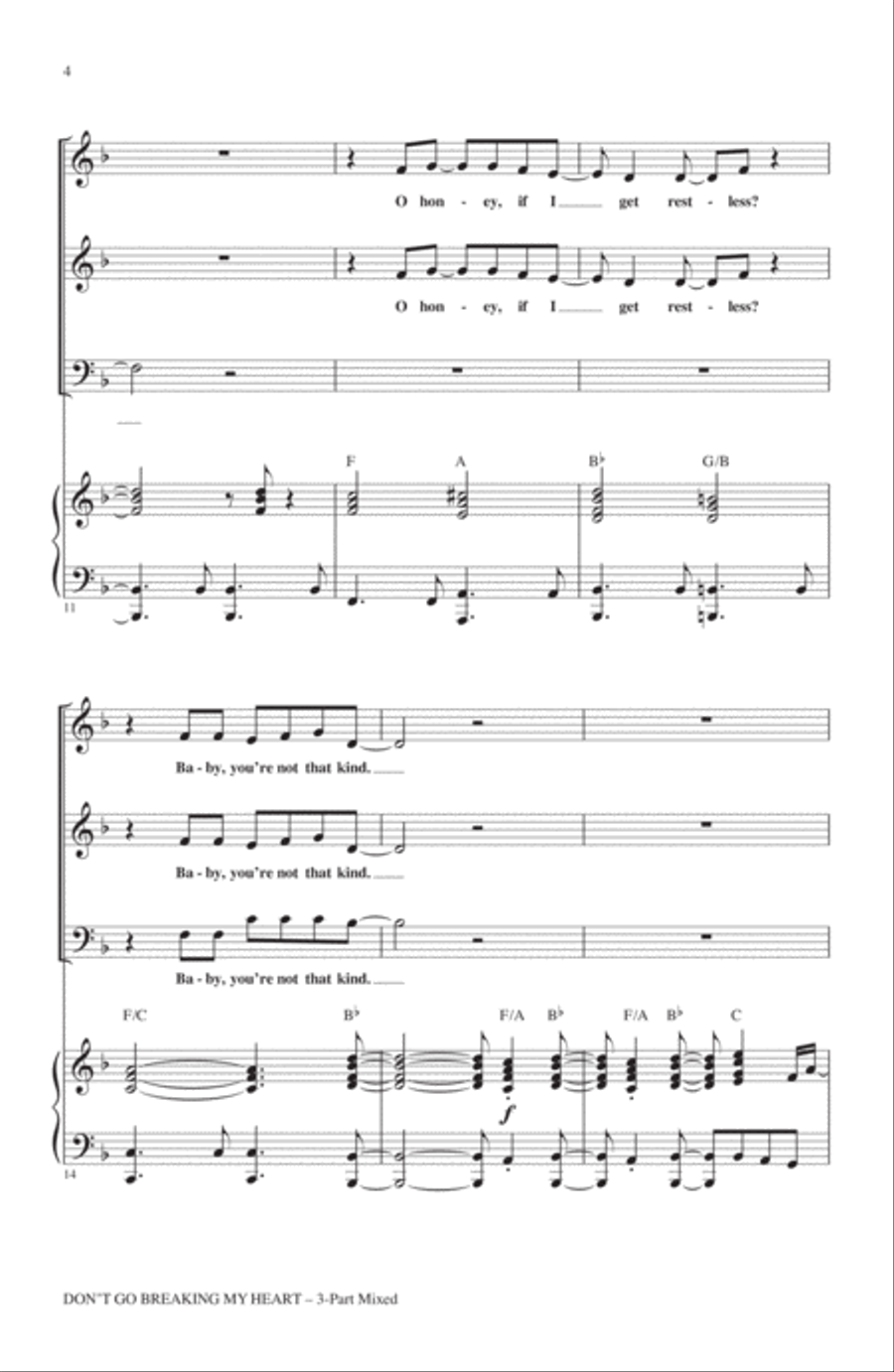 Don't Go Breaking My Heart (arr. Mark Brymer) 3-Part scores gallery preview page 2