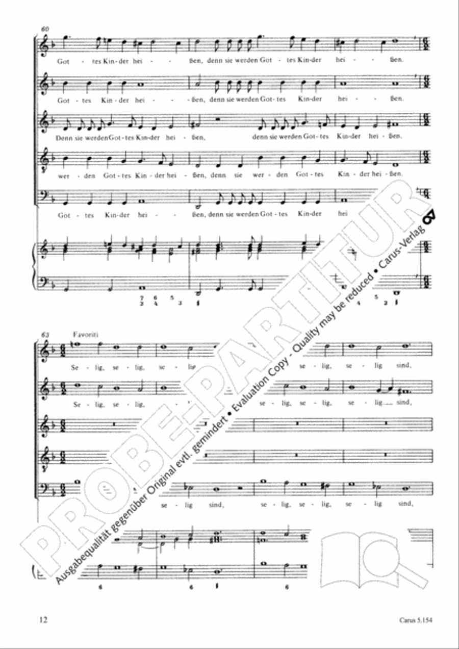Selig sind, die da geistlich arm sind SSATB scores gallery preview page 13