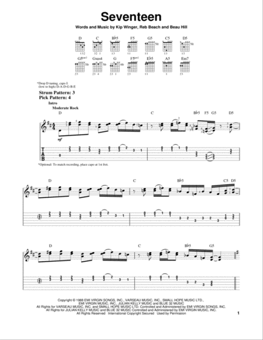 Seventeen Acoustic Guitar scores gallery preview page 1