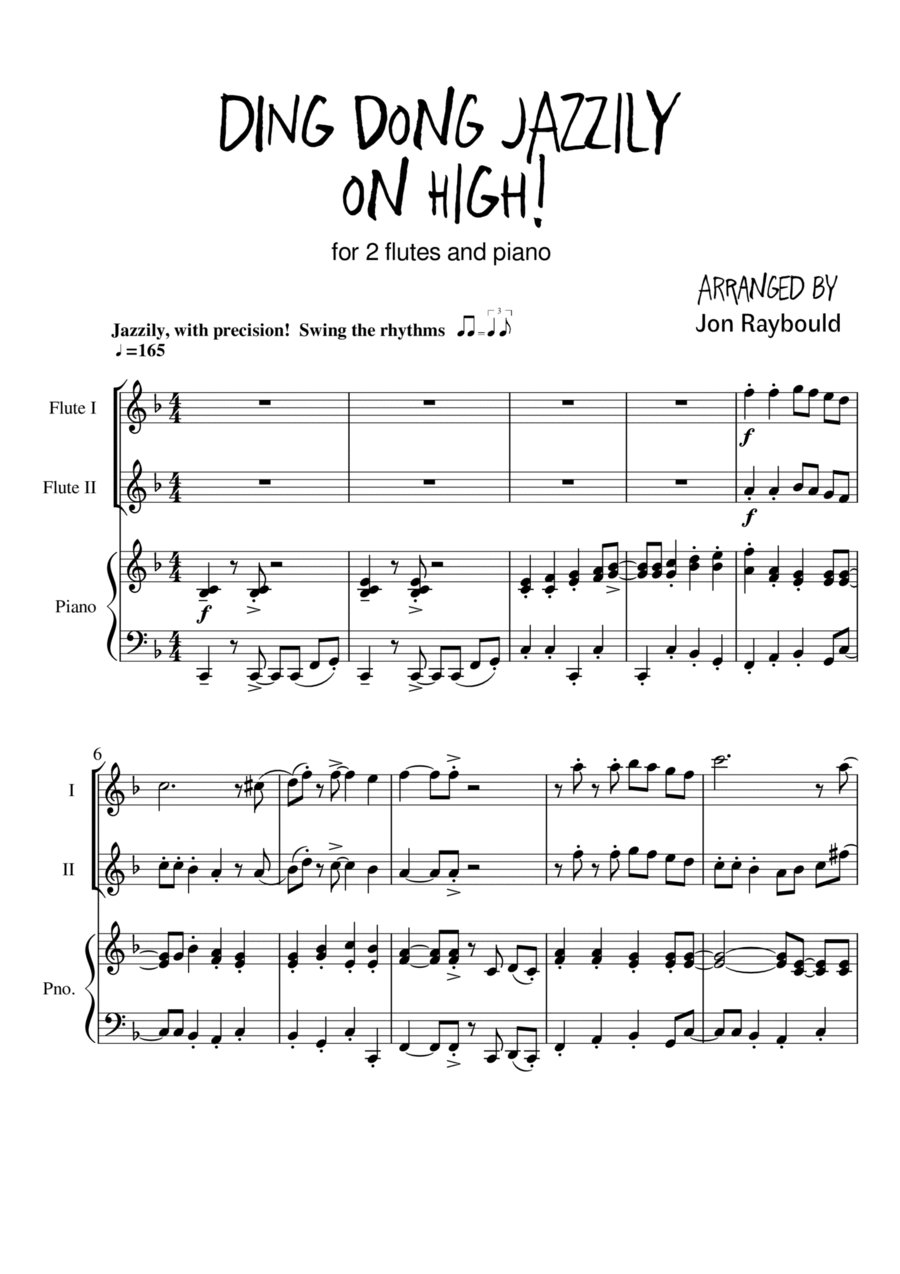 Ding Dong Jazzily on High Flute Duet scores gallery preview page 1
