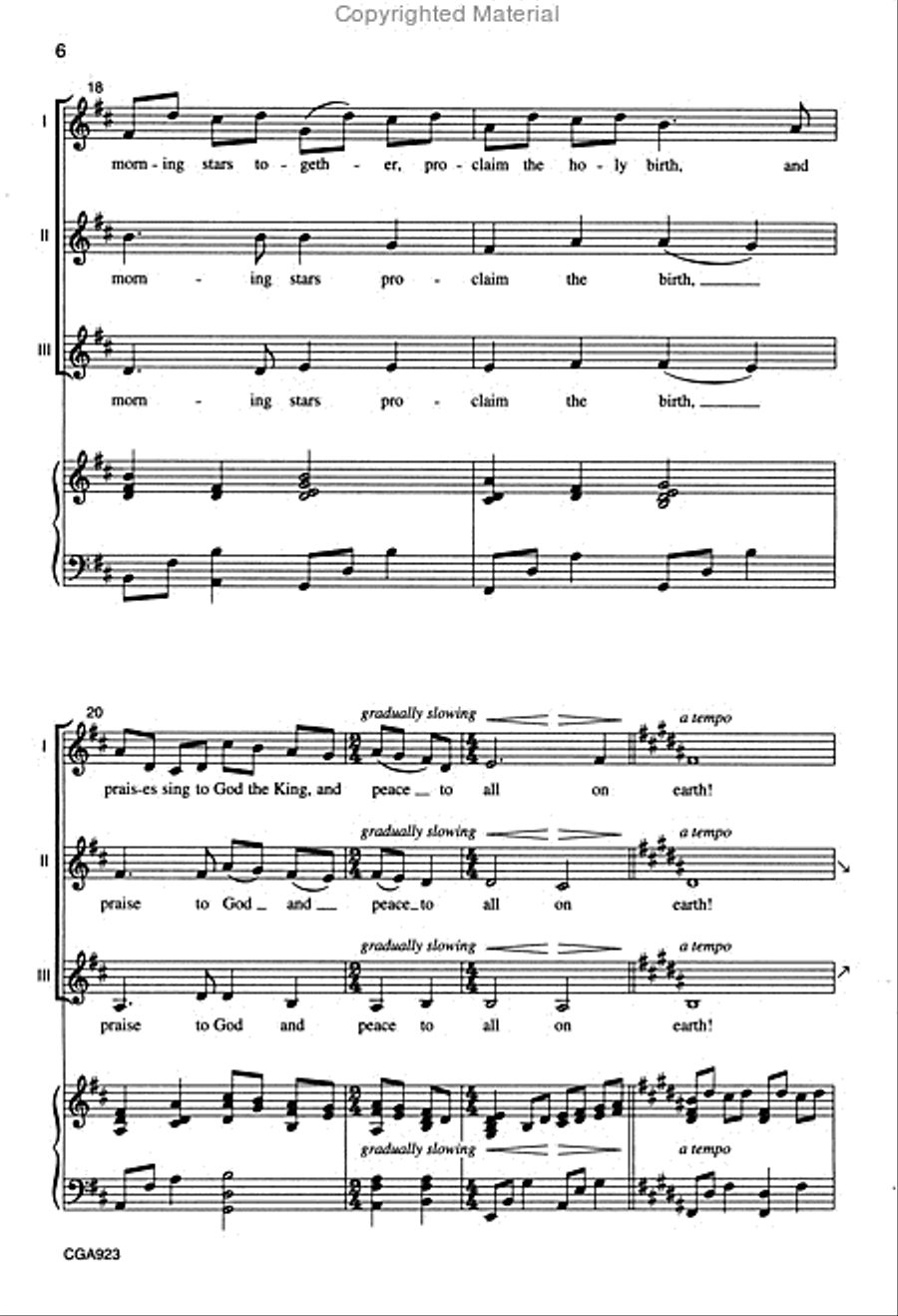 O Little Town of Bethlehem (Three-part Mixed) 3-Part scores gallery preview page 5