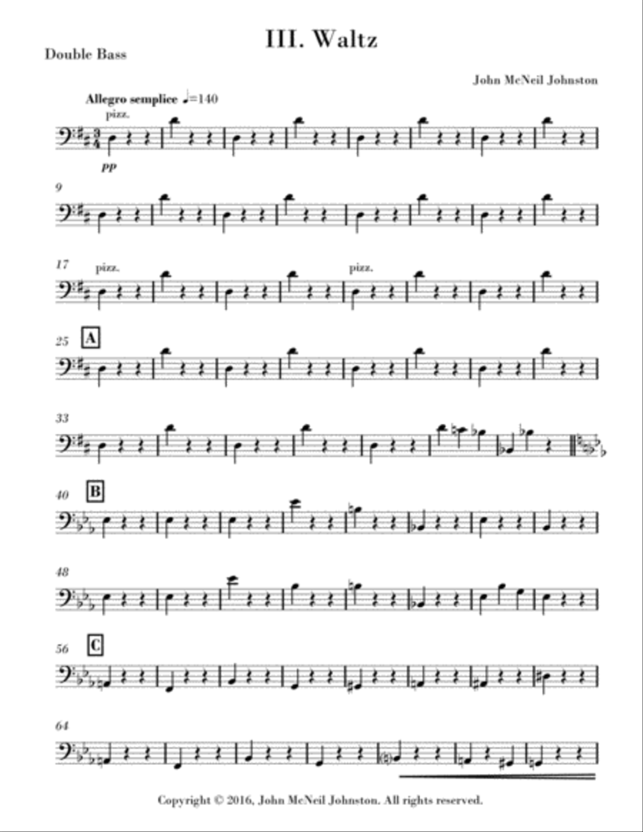 Divertimento for Strings: III. Waltz- Parts String Orchestra scores gallery preview page 1