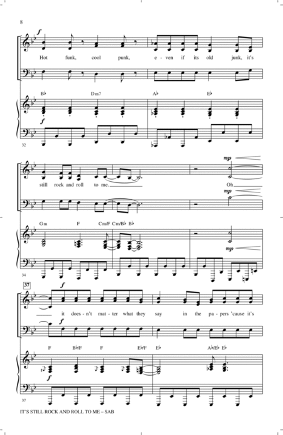 It's Still Rock And Roll To Me 3-Part scores gallery preview page 6