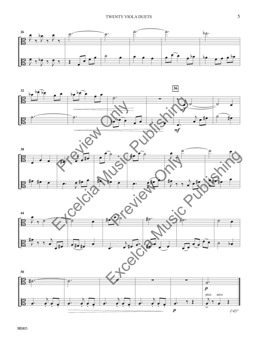 Twenty Viola Duets String Duet scores gallery preview page 4