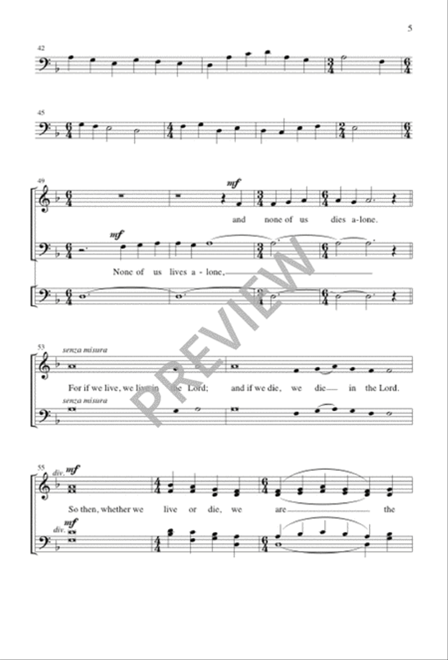 I Am Resurrection and I Am Life 4-Part scores gallery preview page 5