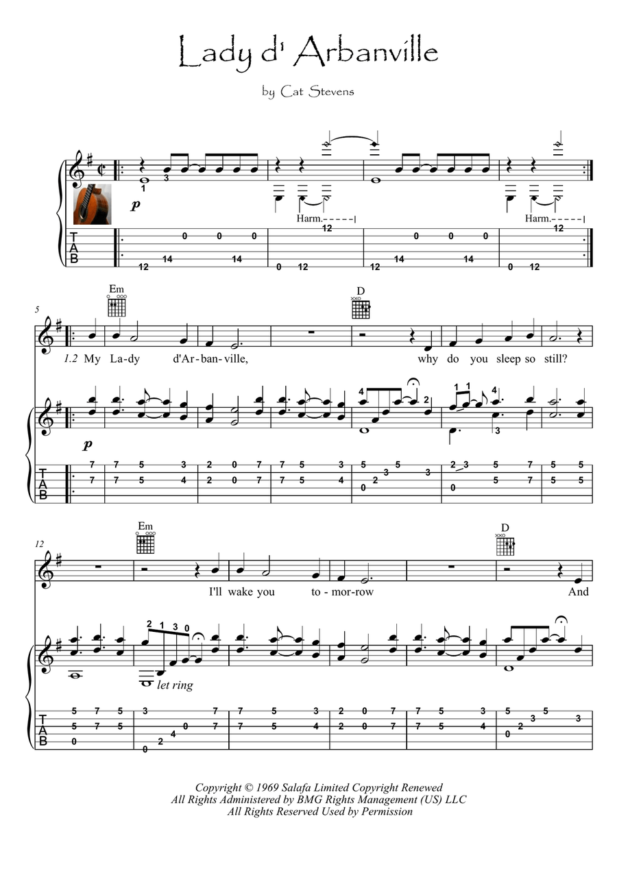 Lady D'arbanville Acoustic Guitar scores gallery preview page 1