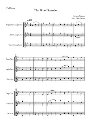 The Blue Danube (Waltz by Johann Strauss) for Saxophone Trio