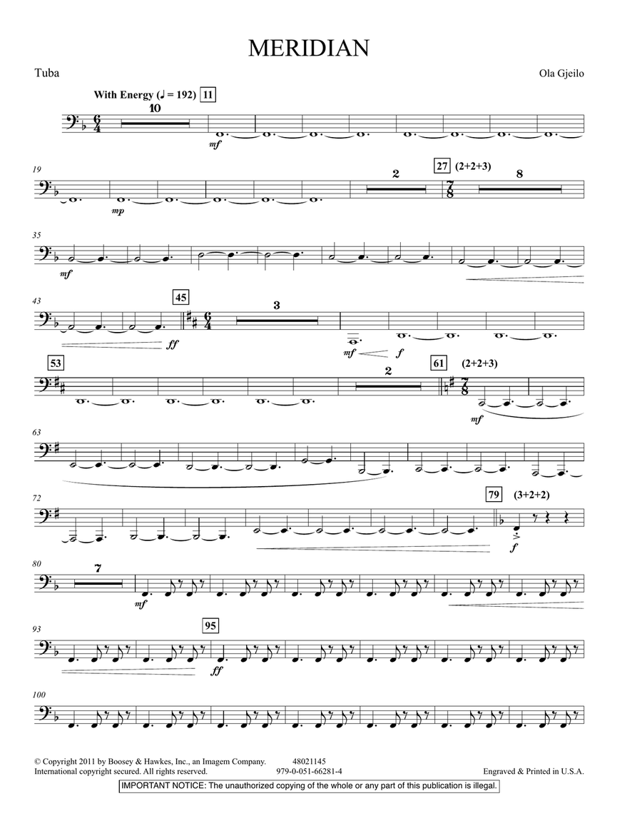 Meridian - Tuba Meridian - Tuba Concert Band scores gallery preview page 1