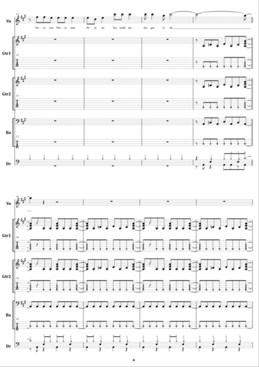 Whole Lotta Rosie Whole Lotta Rosie Electric Guitar scores gallery preview page 4