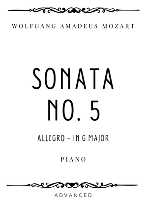 Book cover for Mozart - Allegro from Piano Sonata No. 5 in G Major - Advanced