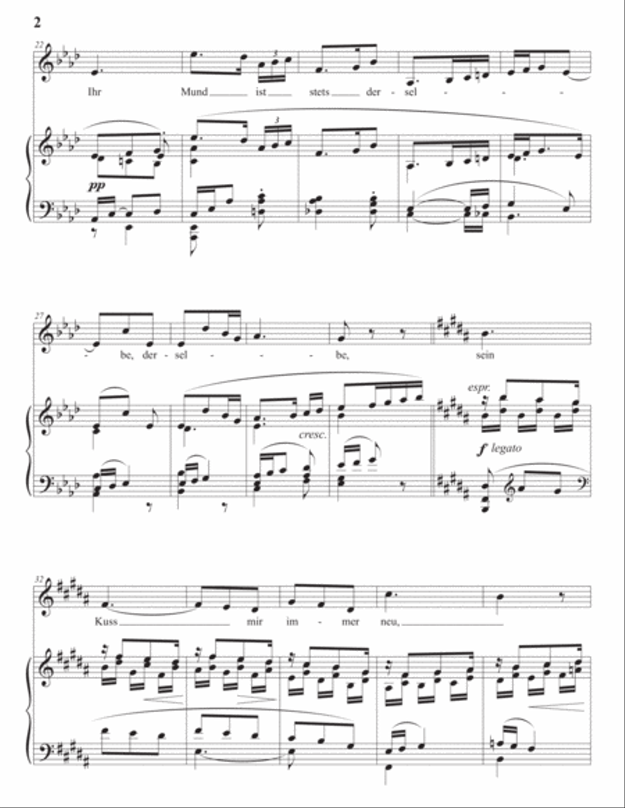 STRAUSS: Einerlei, Op. 69 no. 3 (transposed to A-flat major) Voice scores gallery preview page 3