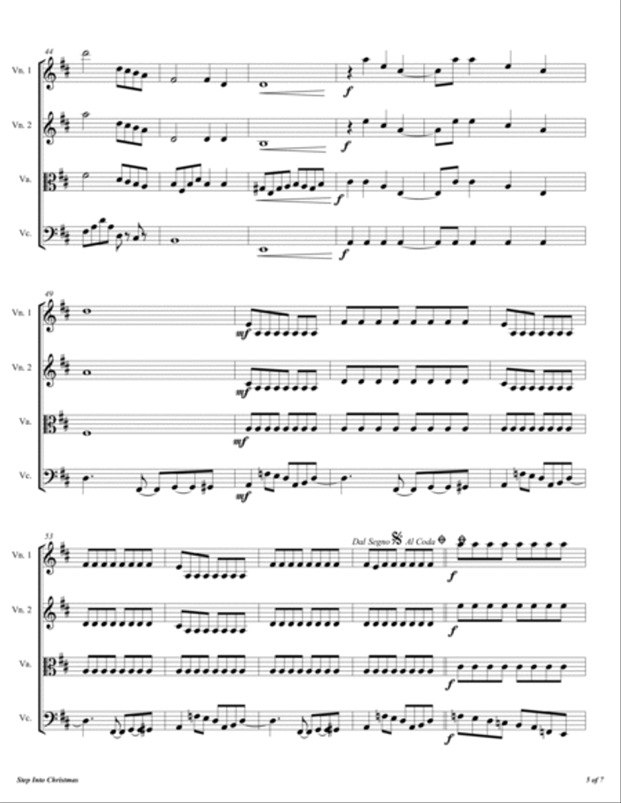 Step Into Christmas Step Into Christmas String Quartet scores gallery preview page 6