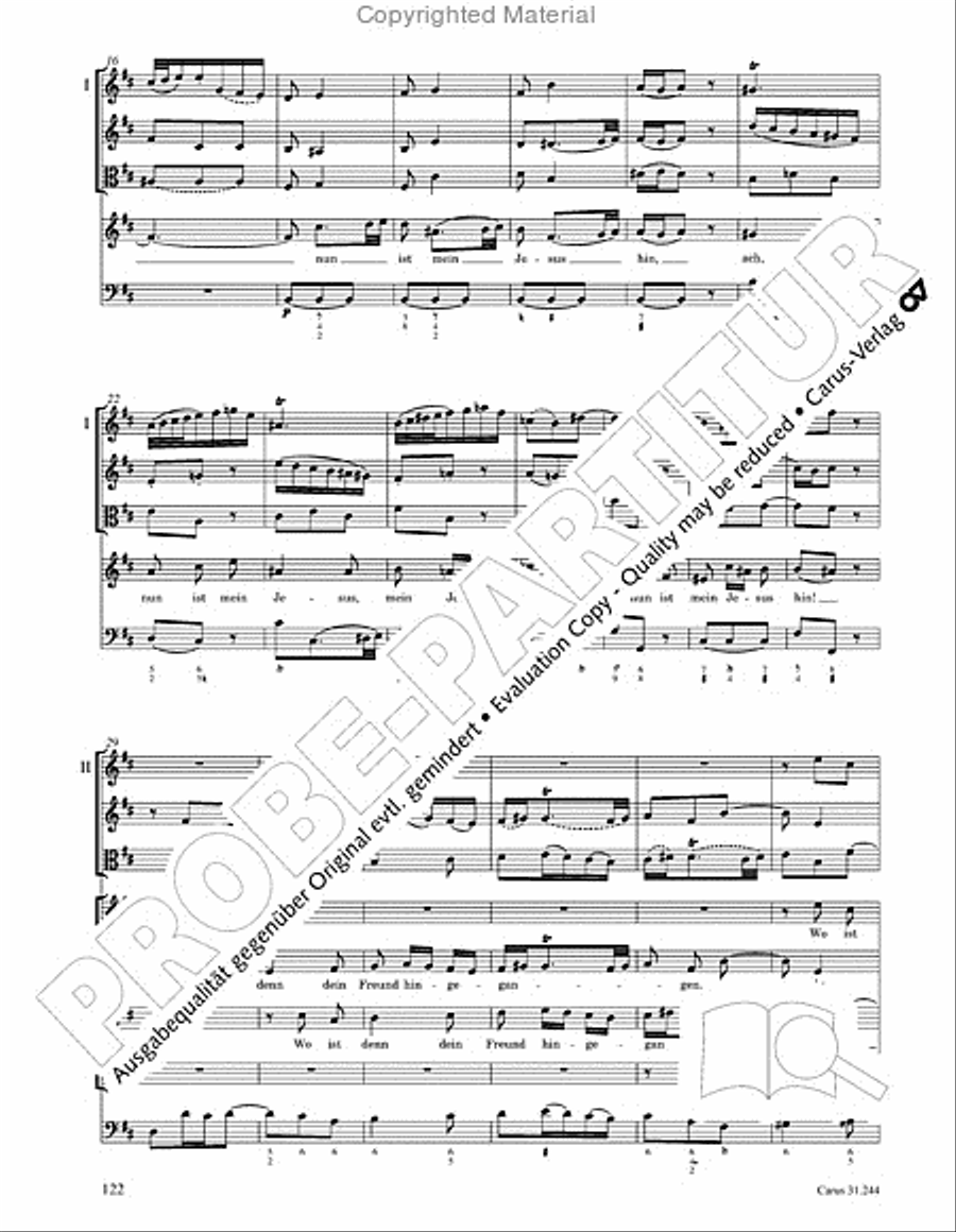 St. Matthew Passion (Matthaus-Passion) 4-Part scores gallery preview page 124