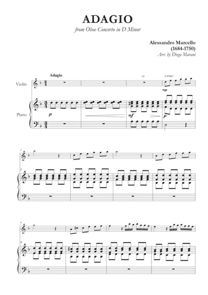 Marcello's Adagio for Violin and Piano image number null
