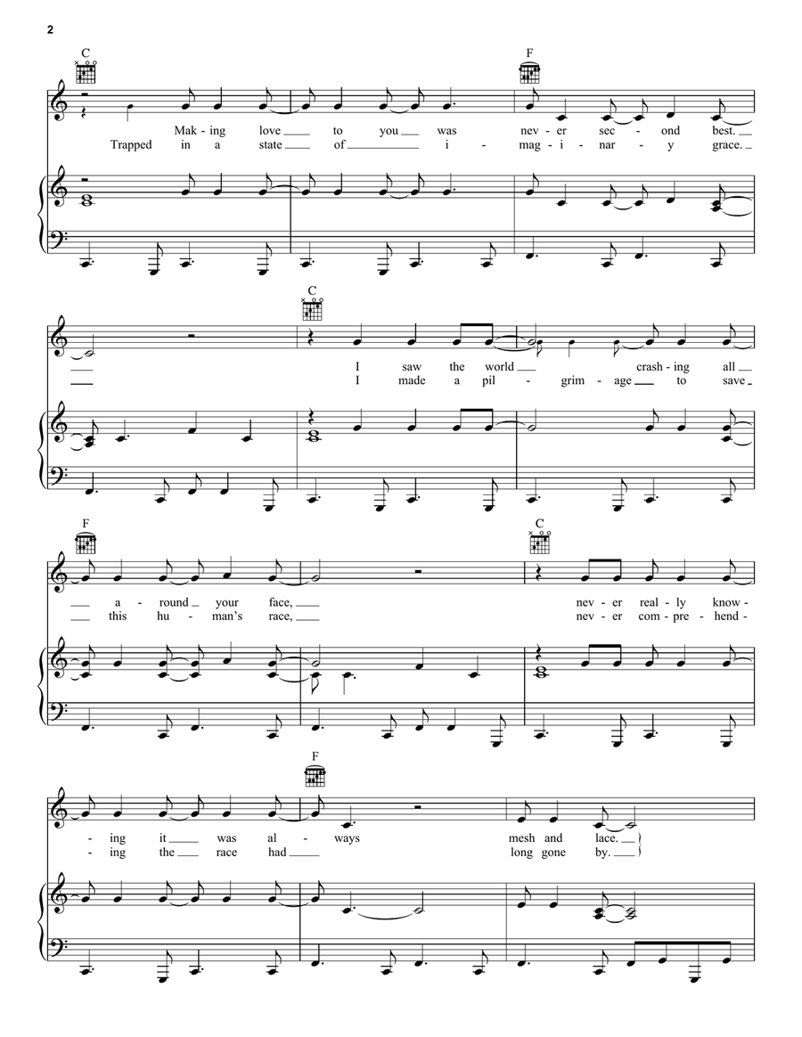 I Melt With You Piano, Vocal, Guitar scores gallery preview page 2