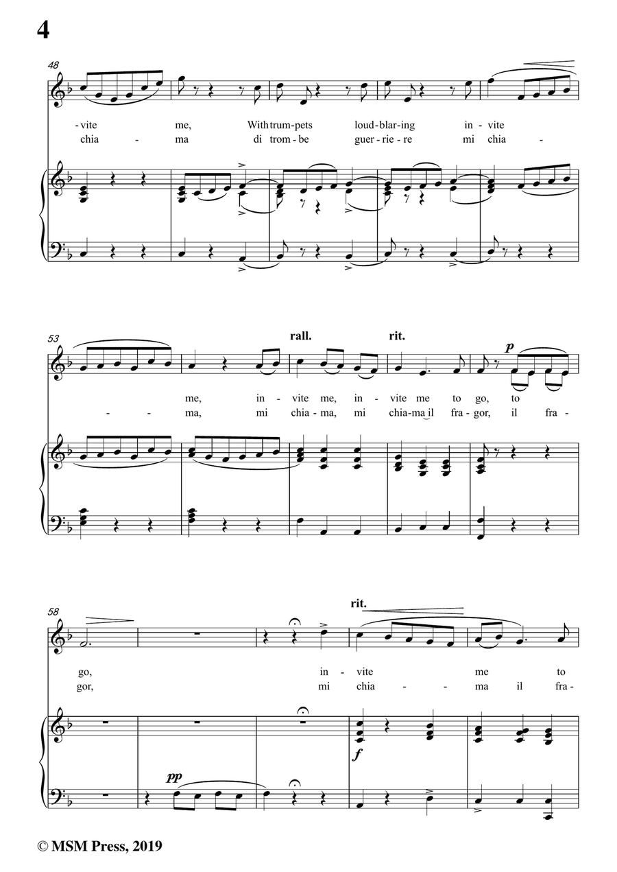 Scarlatti-All'acquisto di gloria,from 'Tigrane',in F Major,for Voice and Piano Piano, Vocal scores gallery preview page 6