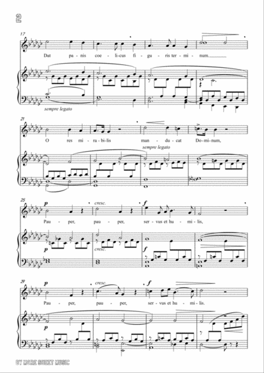 Franck-Panis angelicus in G flat Major,for voice and piano Voice Solo scores gallery preview page 4