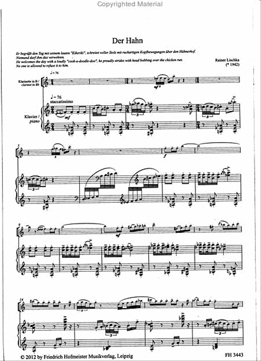 Der Hahn Der Hahn Clarinet Solo scores gallery preview page 2