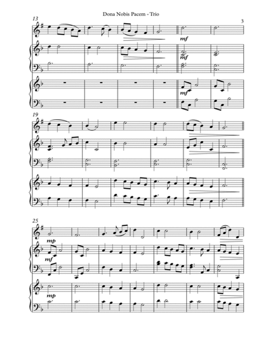 Dona Nobis Pacem, Trio for Bb Clarinet, Harp, Piano image number null
