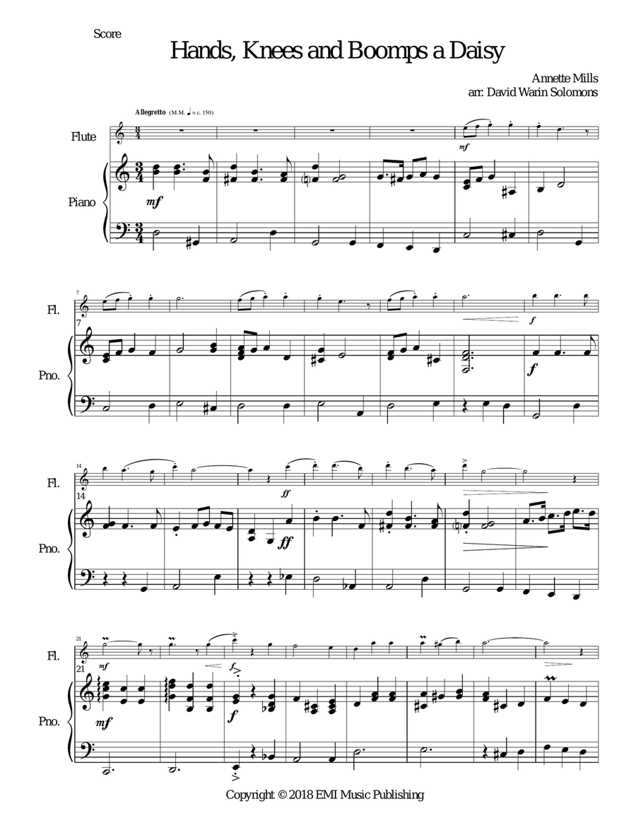Boomps A Daisy Flute Solo scores gallery preview page 1