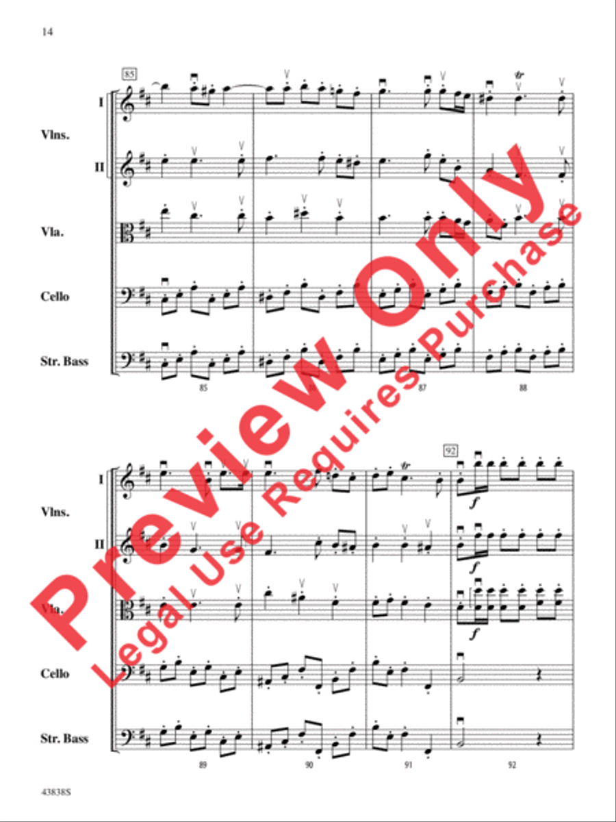 Royal Fireworks Overture String Orchestra scores gallery preview page 15