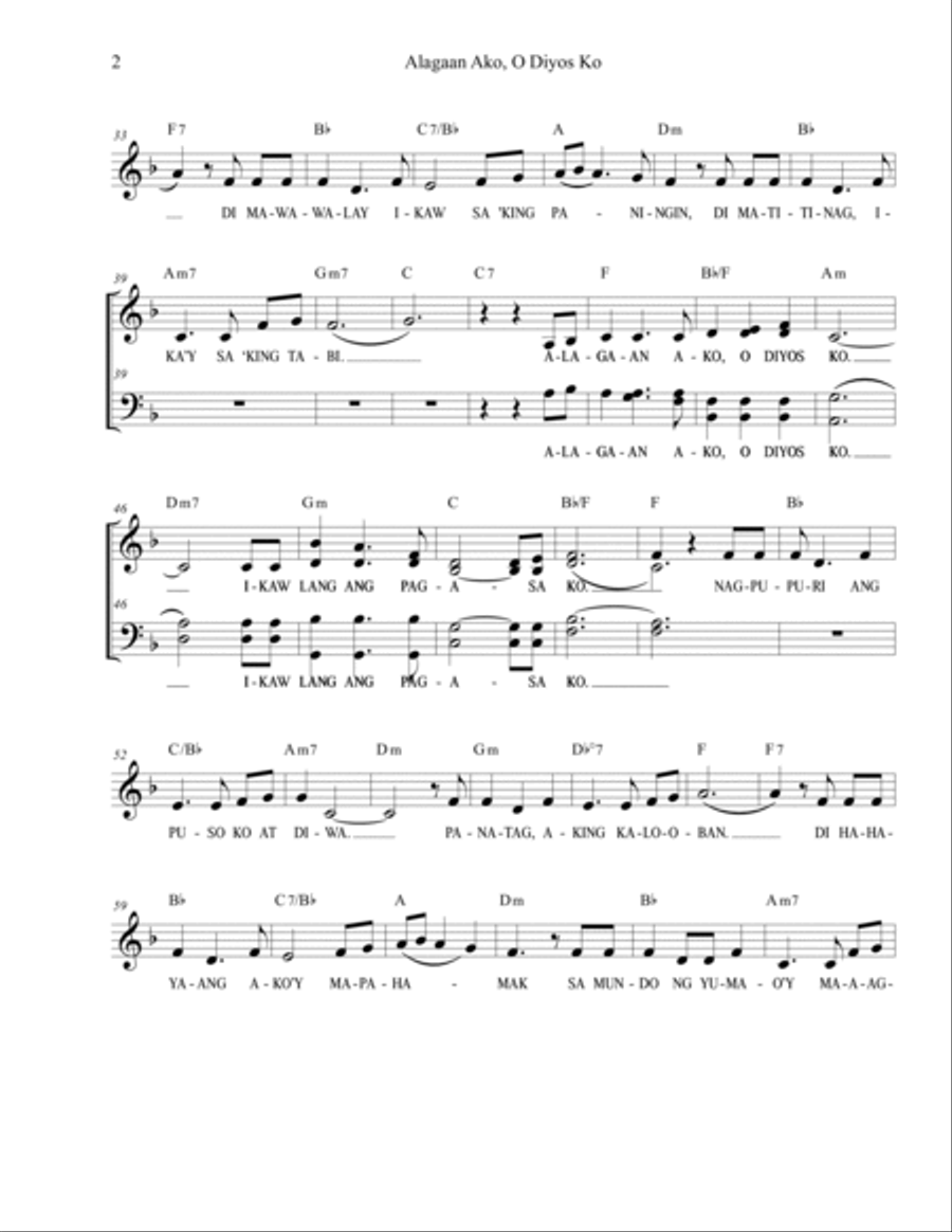 Alagaan Ako, o Diyos Ko 4-Part scores gallery preview page 2