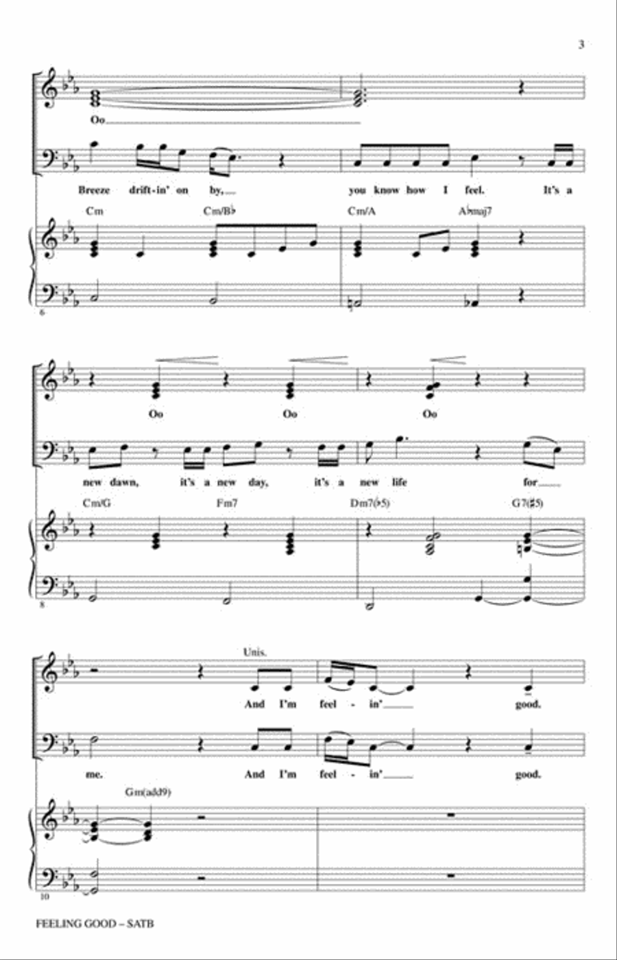 Feeling Good Choir scores gallery preview page 3