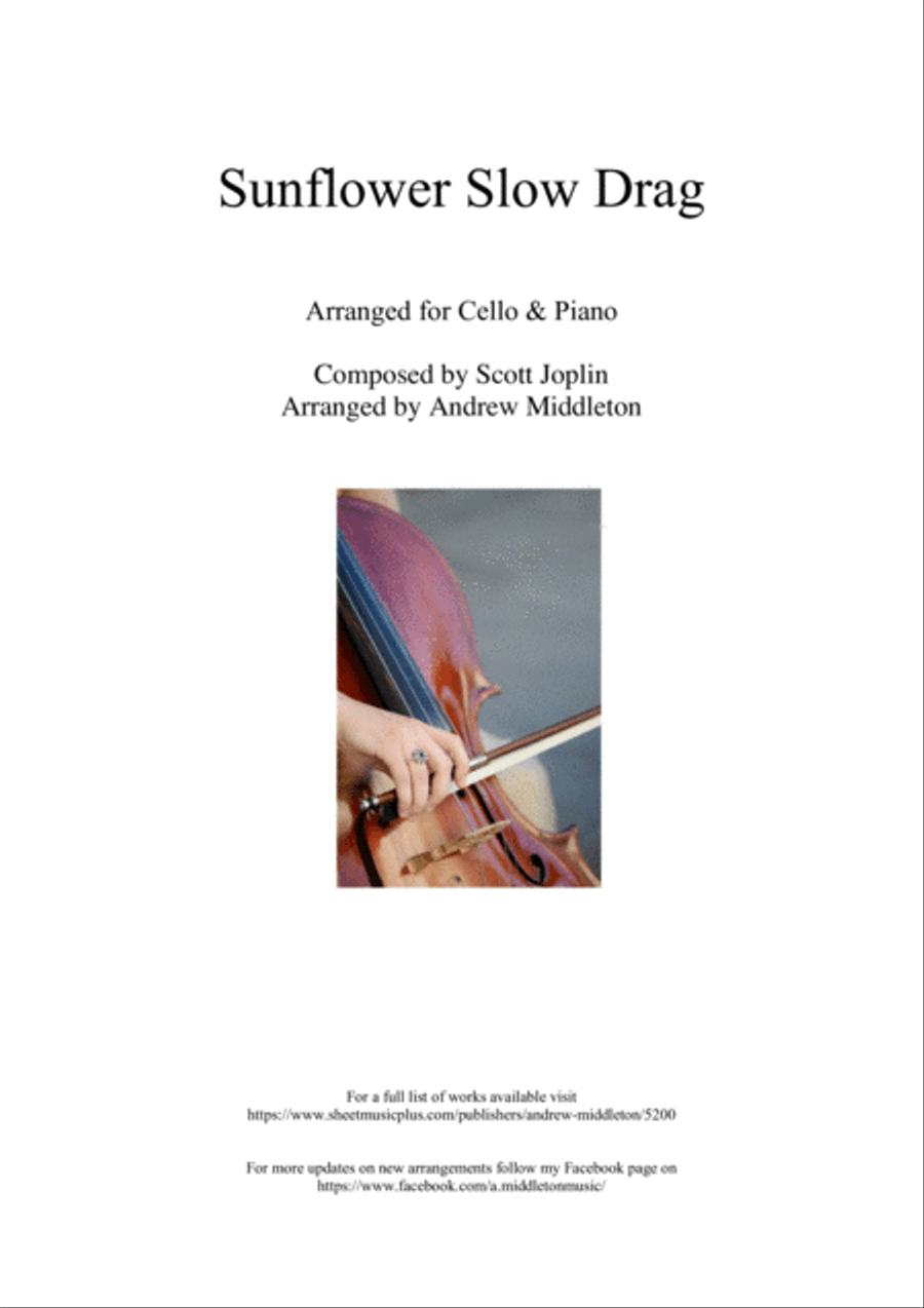 Sunflower Slow Drag arranged for Cello and Piano Small Ensemble scores gallery preview page 1
